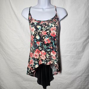 Y2k vintage floral whimsigoth chiffon flowy tank top